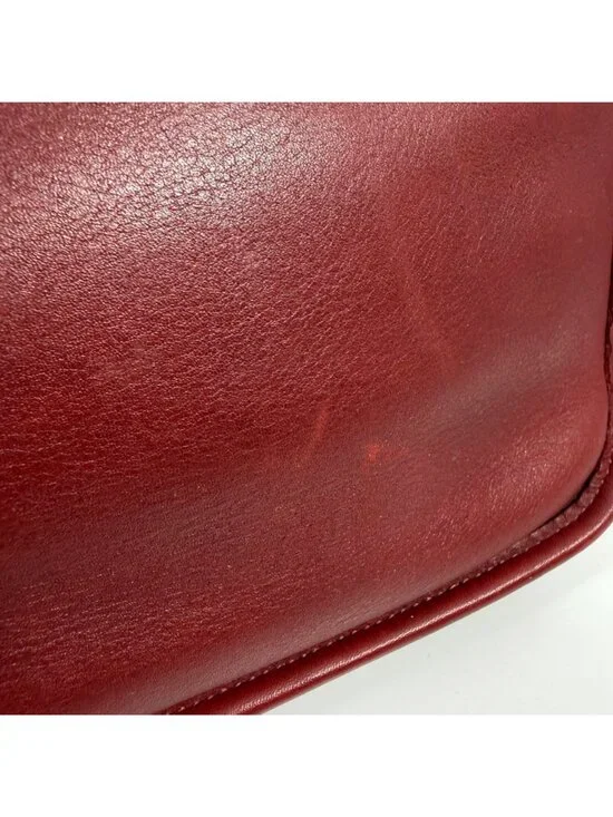 Vintage COACH Andrea 9073 USA Slim Shoulder Bag Red Leather Silver Buckle NO TAG - Picture 12 of 16